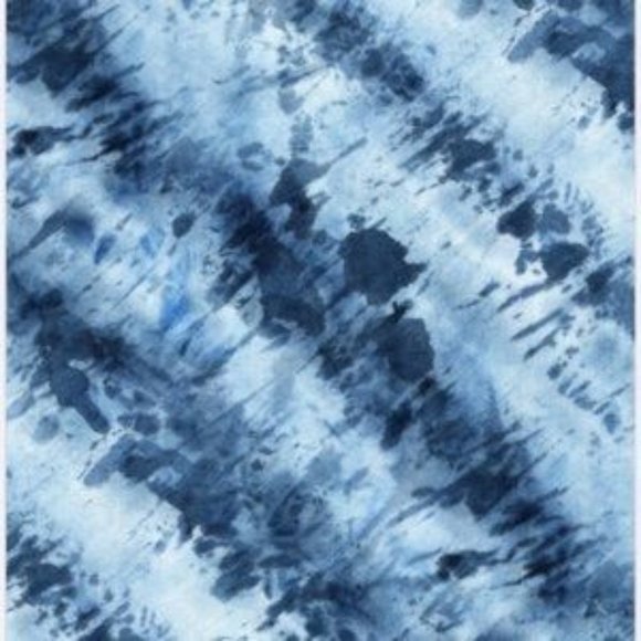 Watercolor blue white tie dye pattern art print - Picture 2 of 2